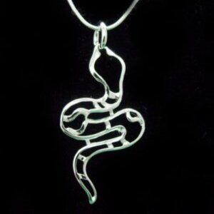 Sterling Silver 925 Snake Pendant Necklace - NEW